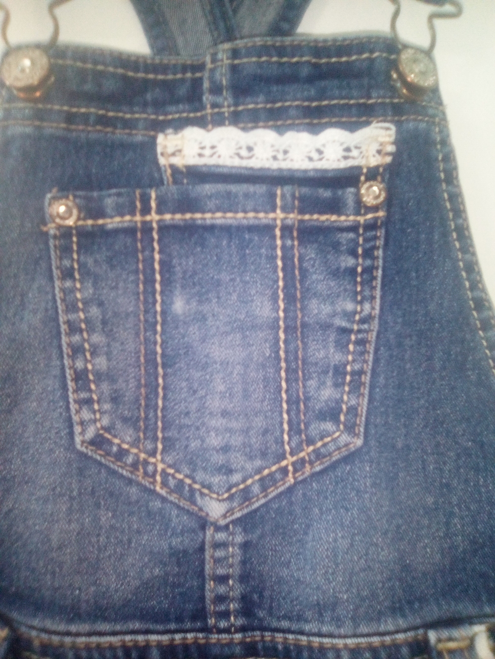 Jordache Cottagecore Coquette Boho Country Laced Trims Girls Overalls Size 6/6X - Picture 6 of 9